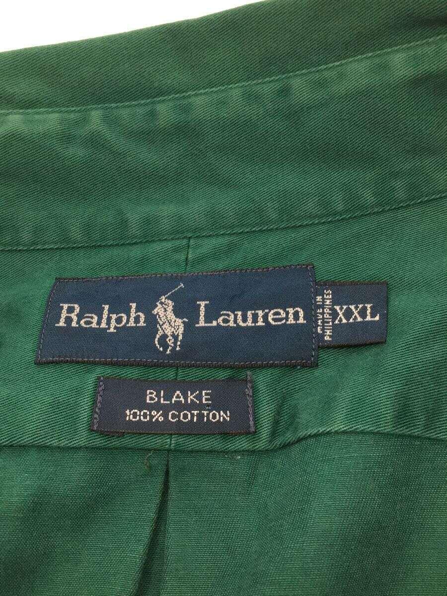 RALPH LAUREN◆長袖Tシャツ/XXL/コットン/グリーン/無地_画像3