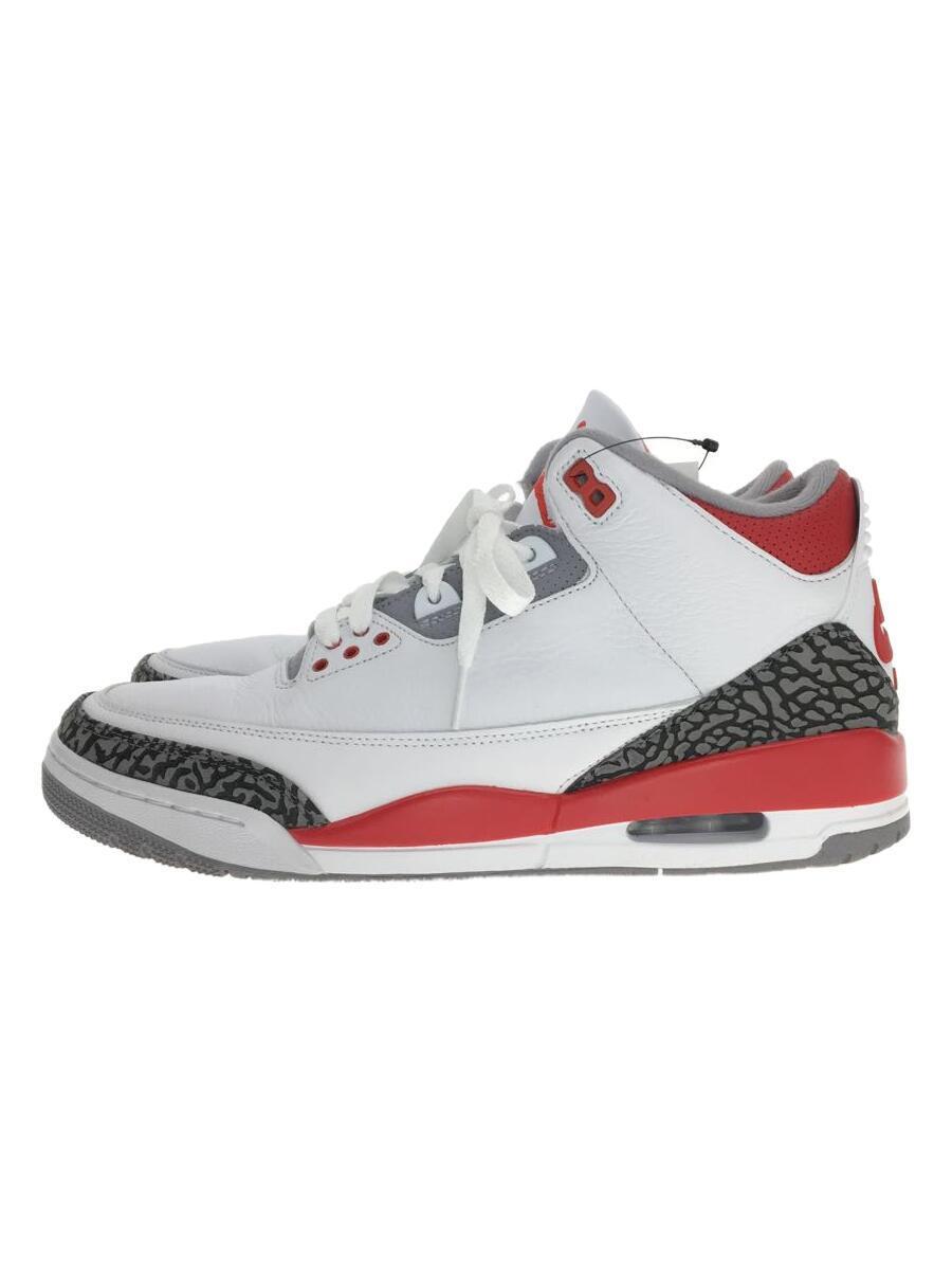 NIKE◆ハイカットスニーカー/29cm/ホワイト/レザー/DN3707-160/AIR JORDAN 3 RETRO/