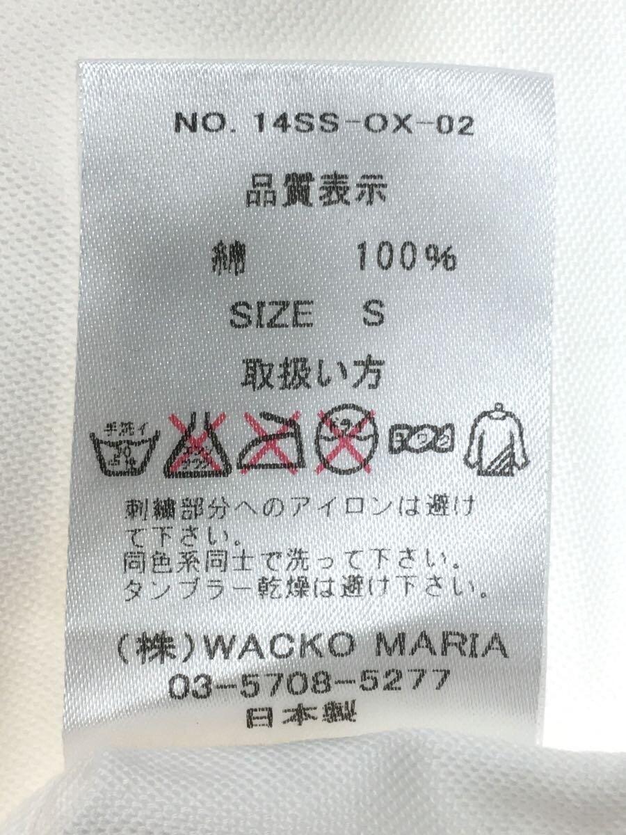 WACKO MARIA◆長袖シャツ/S/コットン/WHT/14SS-OX-02/汚れあり_画像4