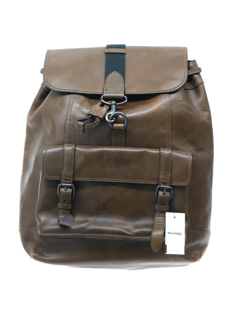 【福袋セール】  COACH◆Bleecker Backpack with camoprint/リュック/レザー/BRW/21078 リュックサック、デイパック