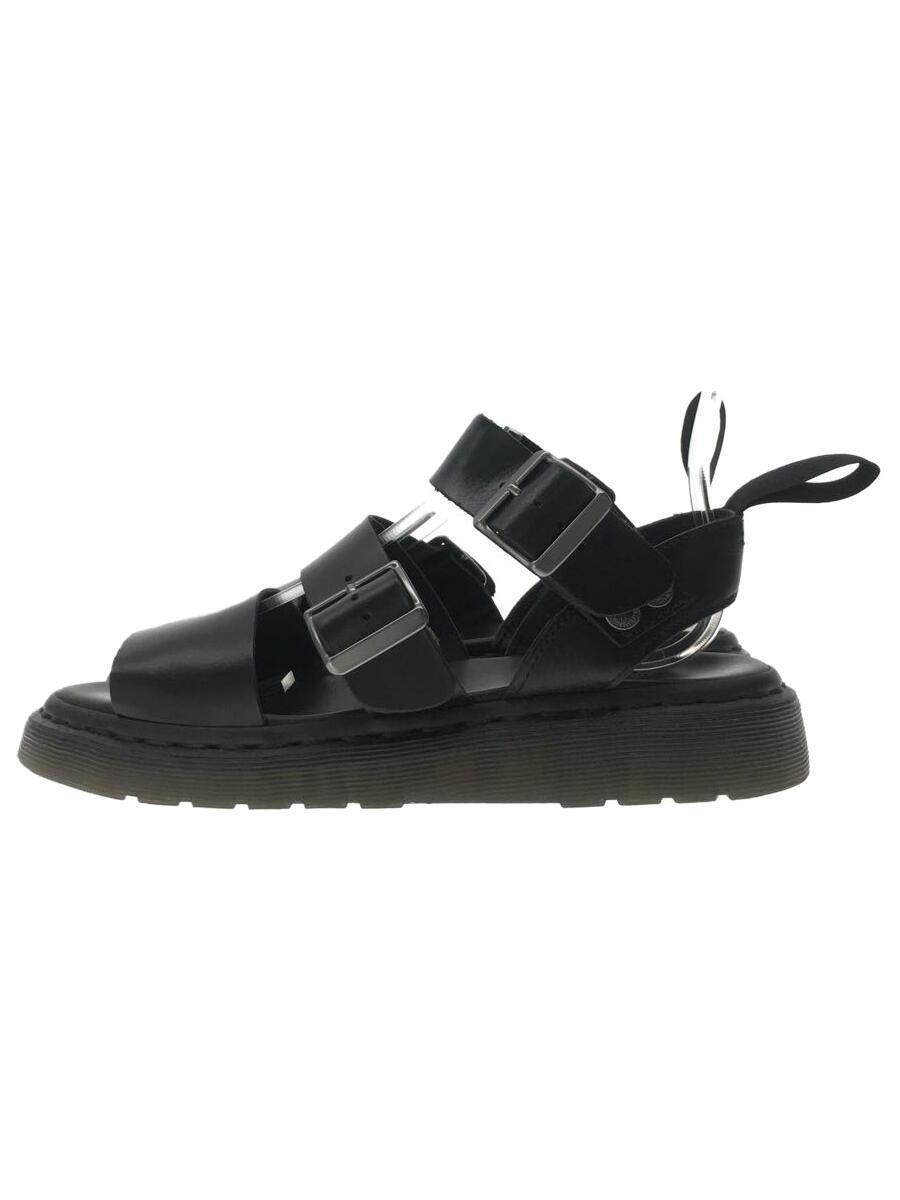 Dr.Martens◆サンダル/US7/BLK/レザー/AW006