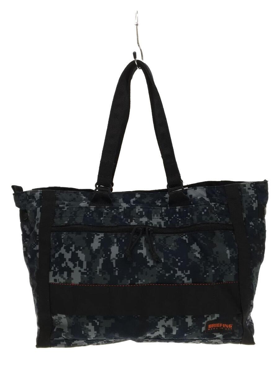 BRIEFING◆SQ TOTE NAVY DIGITAL CAMO/トートバッグ/ナイロン/ネイビー/カモフラ/_画像1