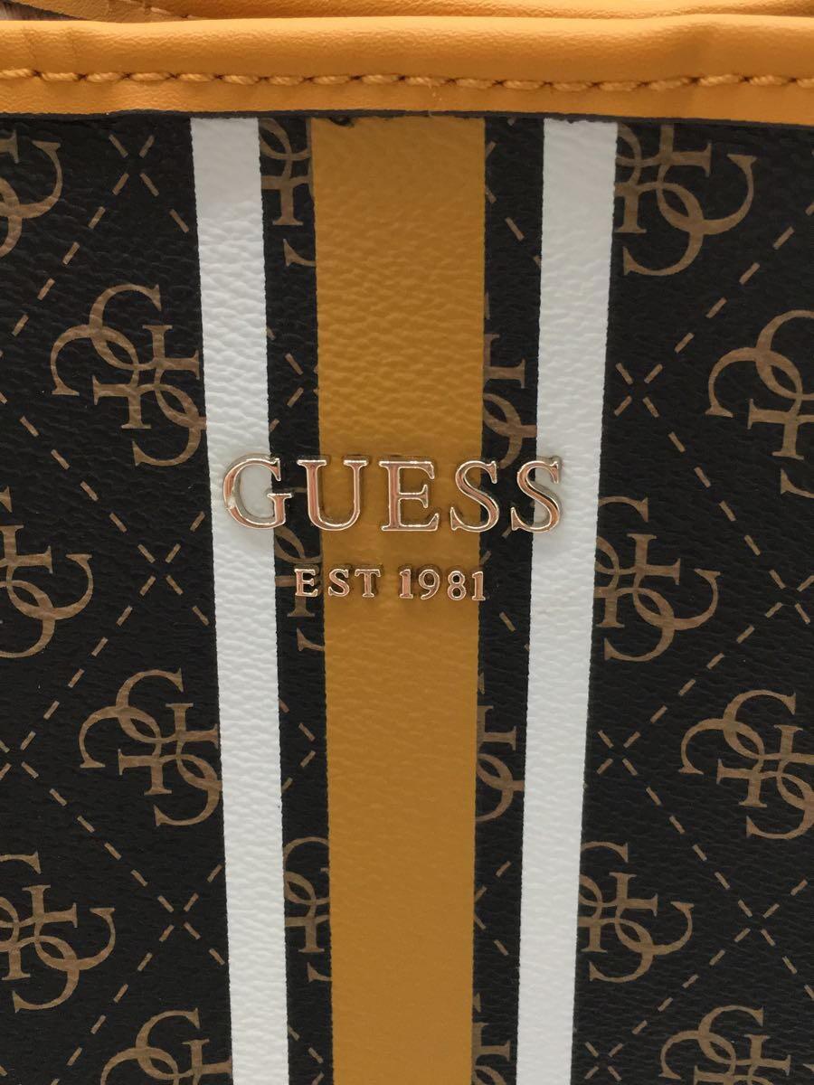 GUESS◆トートバッグ/PVC/ブラウン/総柄_画像5