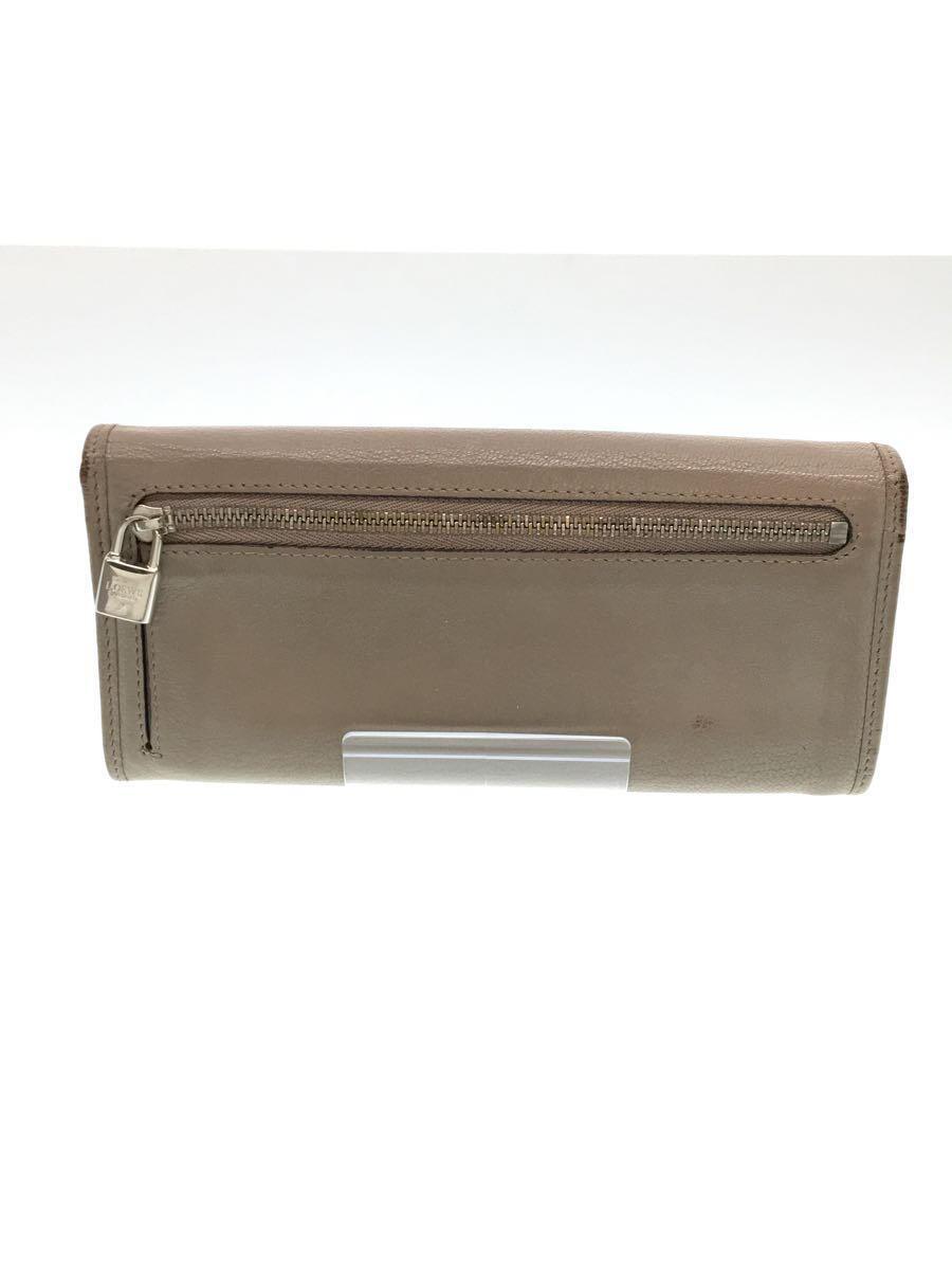 LOEWE◇アナグラム/長財布/レザー/ベージュ/無地/レディース LOEWE◇アナグラム/長財布/レザー/ベージュ/無地/レディース