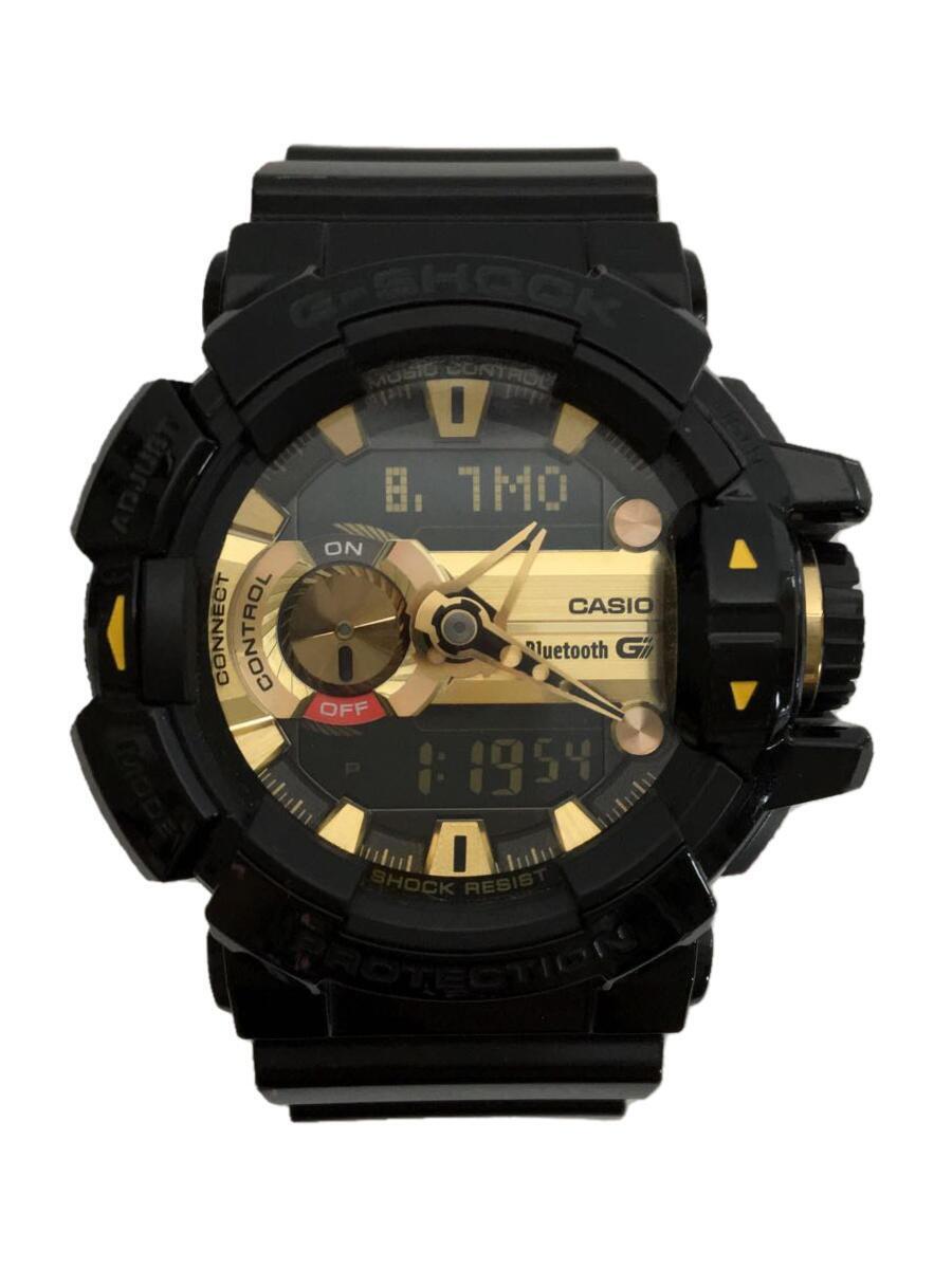 CASIO◆クォーツ腕時計・G-SHOCK/デジアナ/ラバー/GLD/BLK/GBA-400-1A9JF