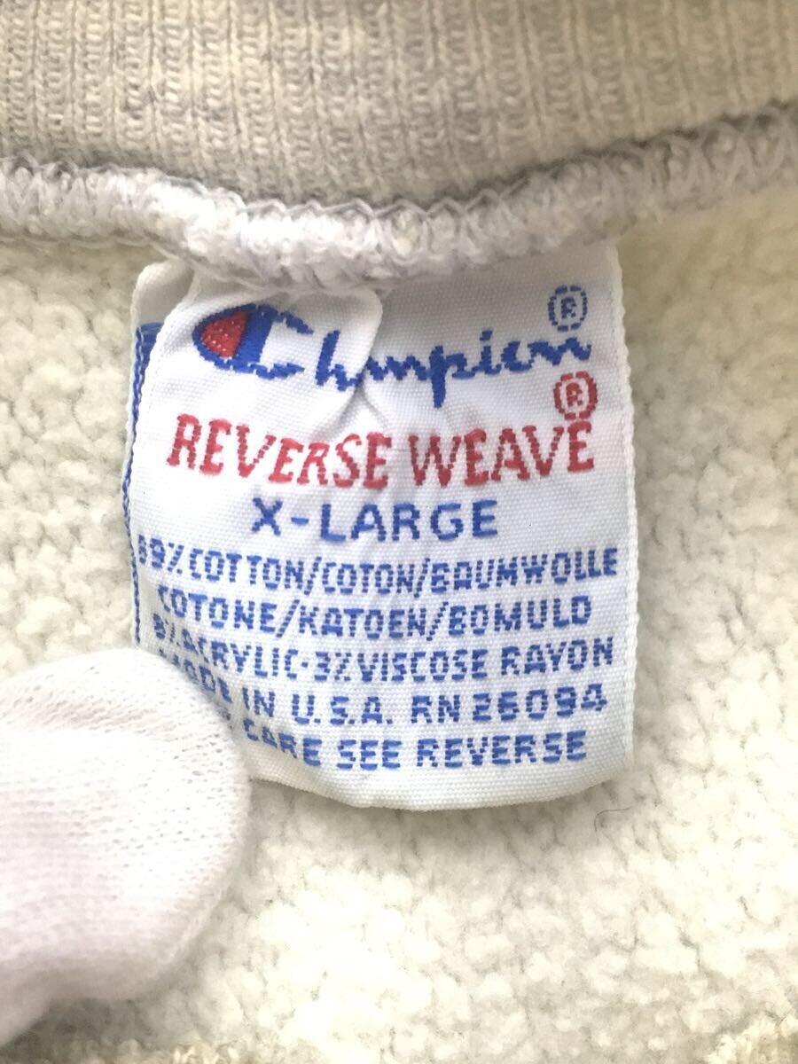 Champion◇スウェット/XL/コットン/GRY/総柄/黄ばみ・首元破れ・穴