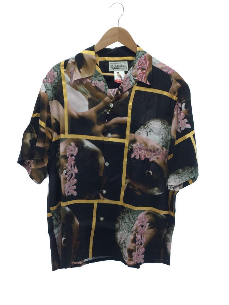 WACKO MARIA◆アロハシャツ/L/レーヨン/BLK/総柄/NTJ-WM-HI02/凶気の桜 / HAWAIIAN SHIRT_画像1