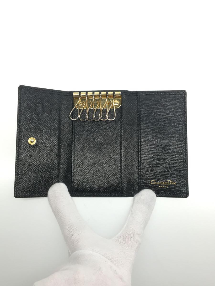 即納&大特価】 Christian Dior◇キーケース/レザー/BLK/黒/6連 キー