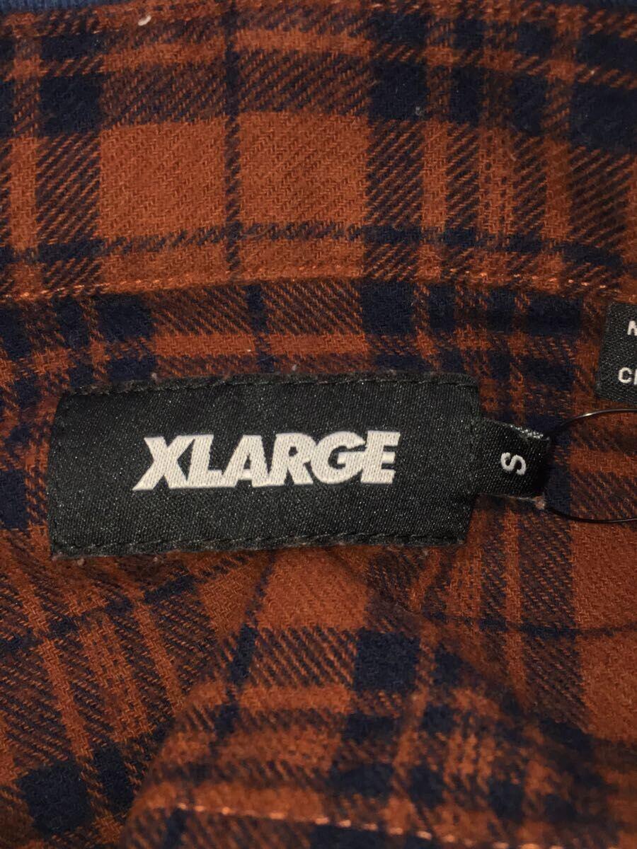 X-LARGE◆L/S HOODED FLANNEL CHECK/ネルシャツ/S/コットン/RED/チェック_画像3