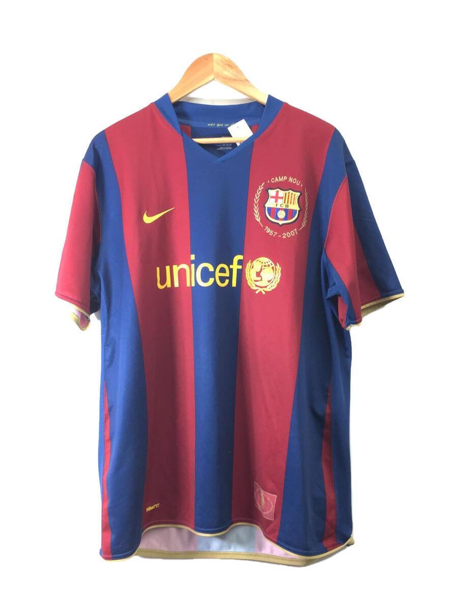 華麗 NIKE◇Tシャツ/XL/ポリエステル/BLU/ストライプ/BARCELONA/2007