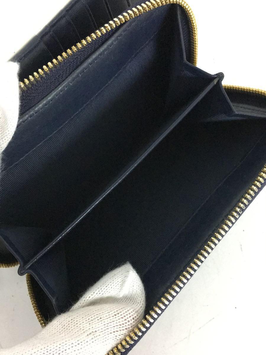 agnes b VOYAGE* folding twice purse / leather / navy / lady's /K463VLJ2