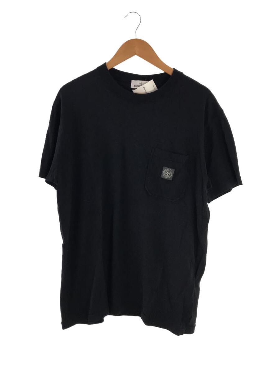 STONE ISLAND◆FISSATO TREATMENT/クルーネックポケットTシャツ/XL/コットン/BLK/761521957