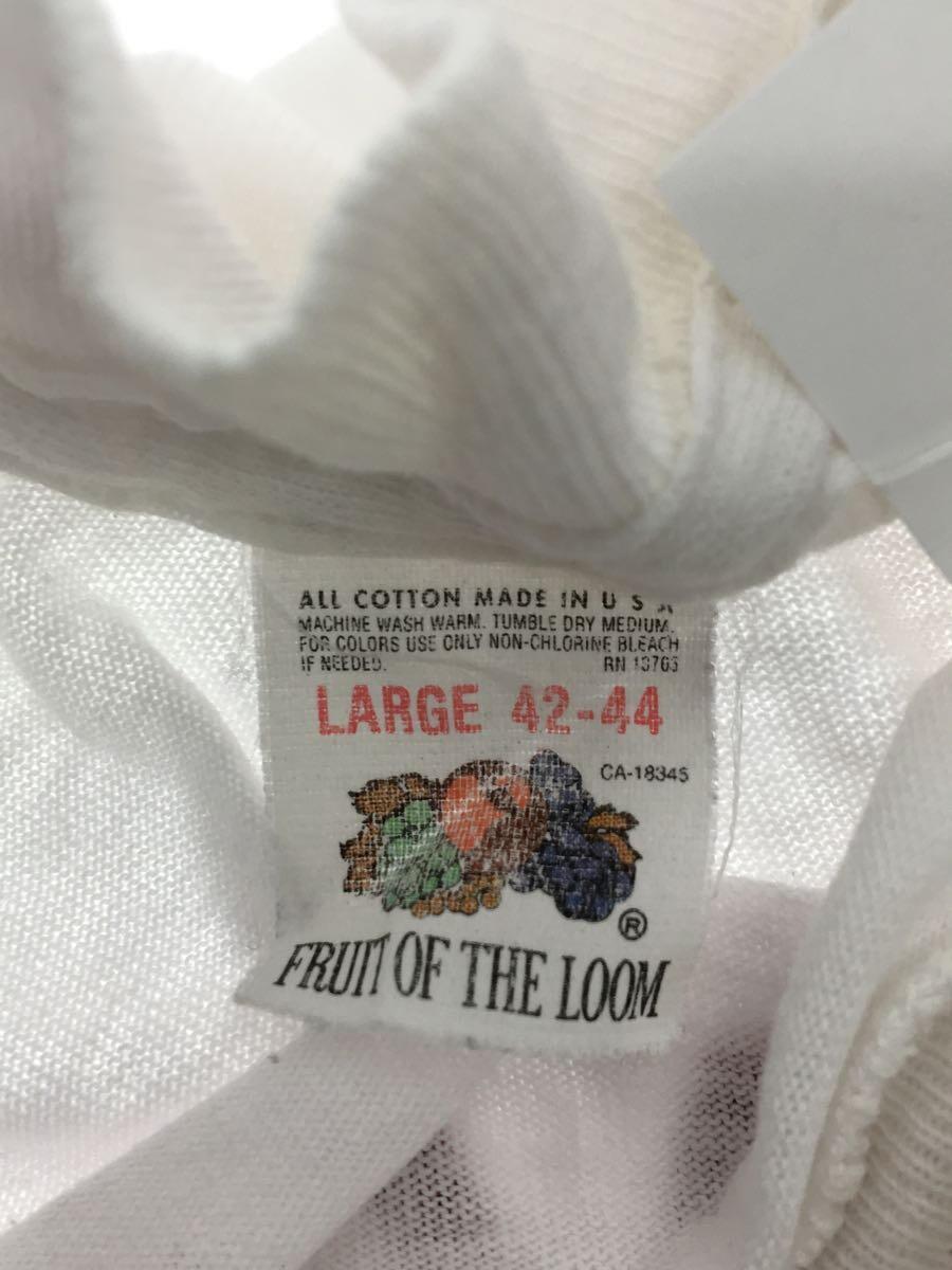 FRUIT OF THE LOOM◆Tシャツ/L/コットン/WHT/90s/ヨゴレ有_画像3