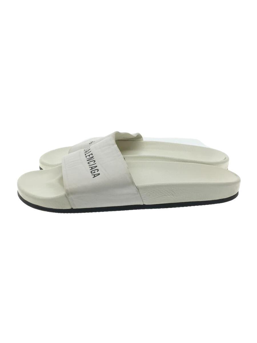 BALENCIAGA◆PISCINE FLAT SANDALS/ビーチサンダル/サンダル/42/ホワイト/506347