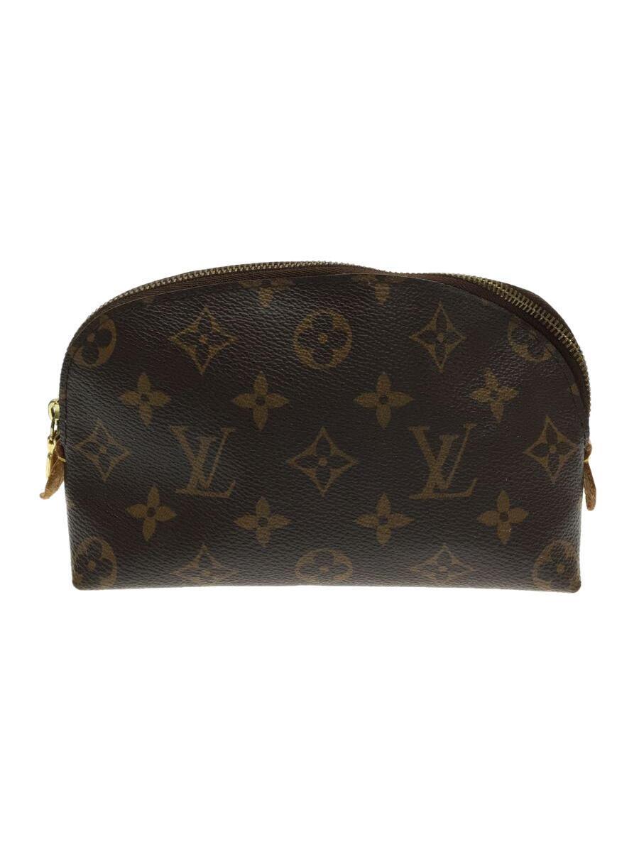 希少 黒入荷！ LOUIS VUITTON◇ポーチ/レザー/BRW/総柄/サビ有