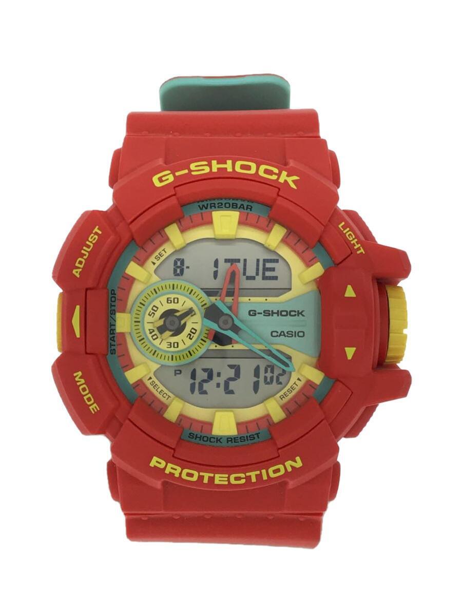 CASIO◆クォーツ腕時計・G-SHOCK/デジアナ/-/RED/RED/赤/カシオ/GA-400CM-4AJF