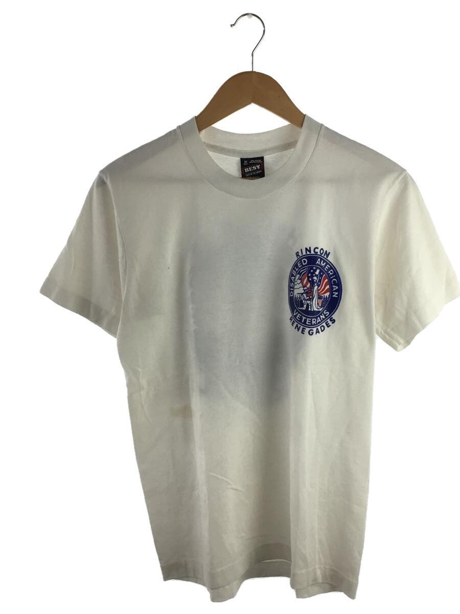 FRUIT OF THE LOOM◆Tシャツ/M/コットン/WHT/プリント/disabled american veterans/90s/USA製_画像1