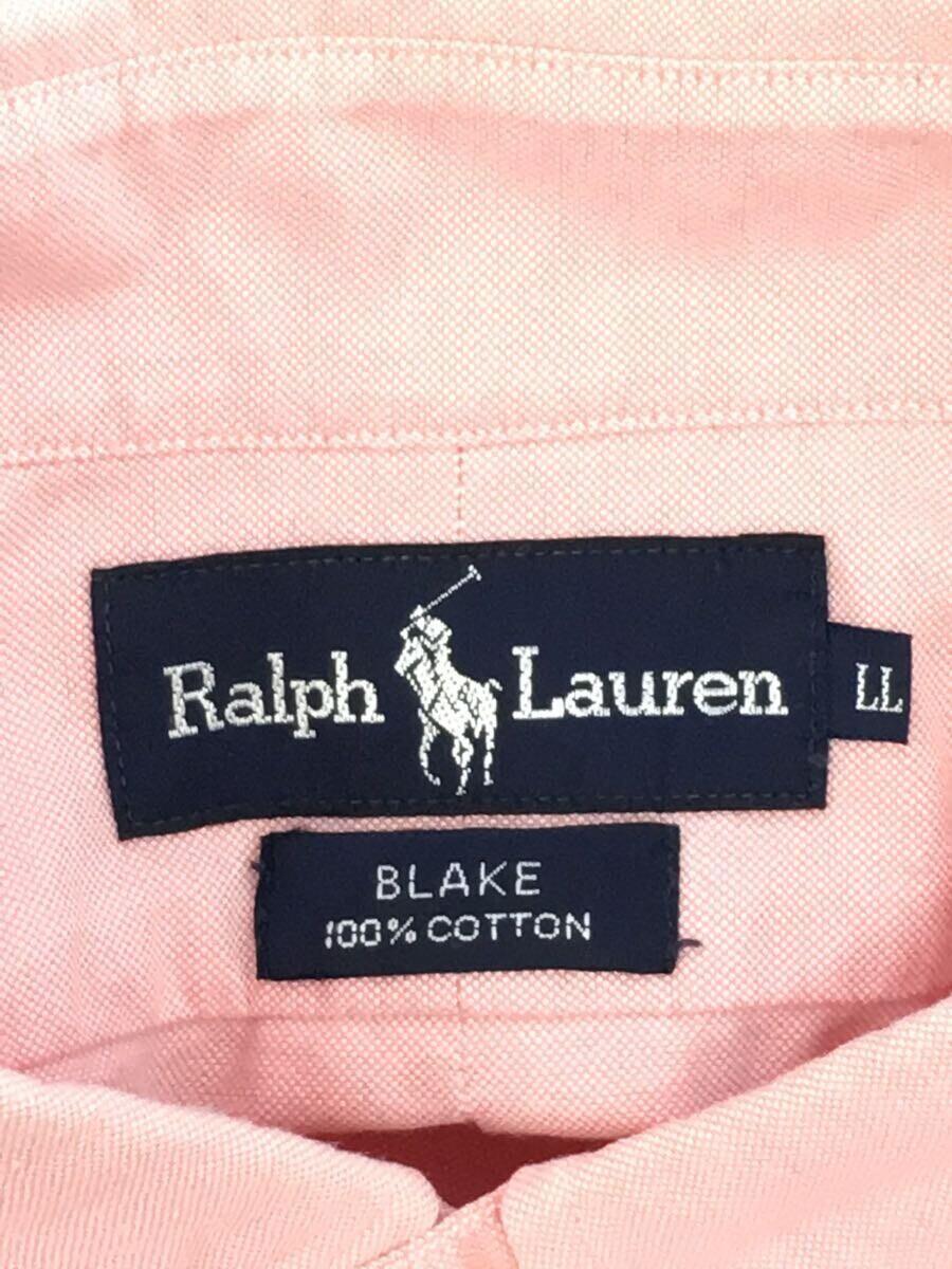 RALPH LAUREN◆半袖シャツ/LL/コットン/PNK/無地_画像3