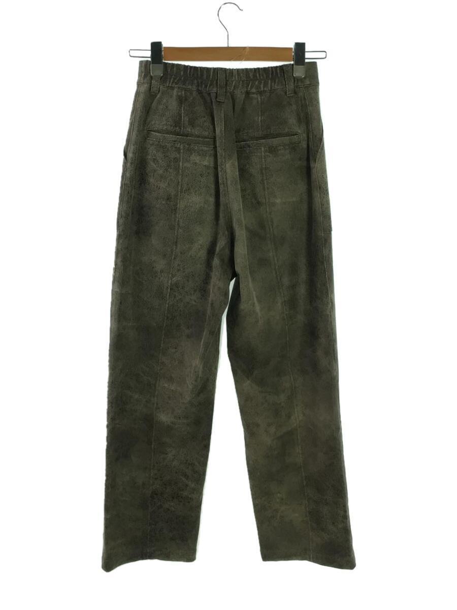 AMERI◆21AW/CRUSHED LEATHER RELAX PANTS/M/フェイクレザー/BRW/01120850110_画像2