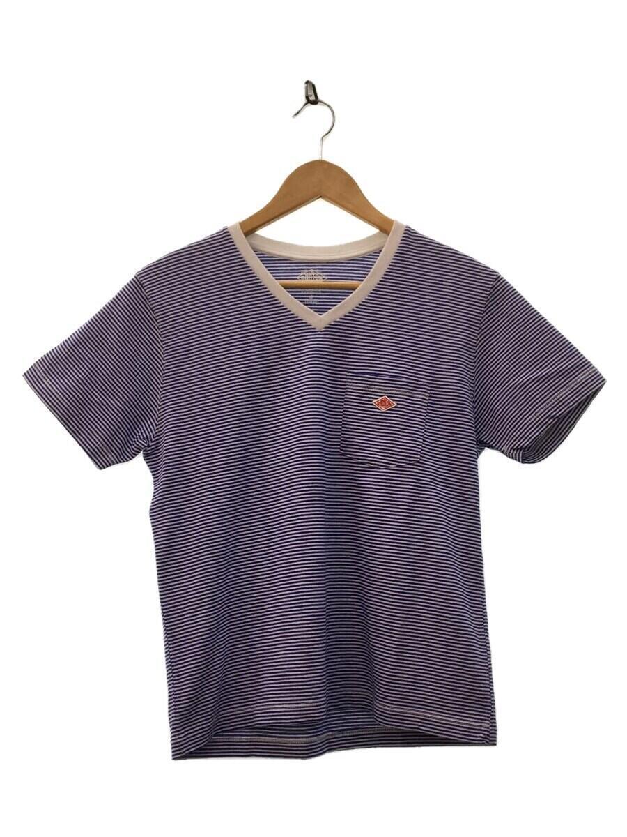 DANTON◆Tシャツ/36/コットン/BLU/ボーダー/18S-HS-003_画像1