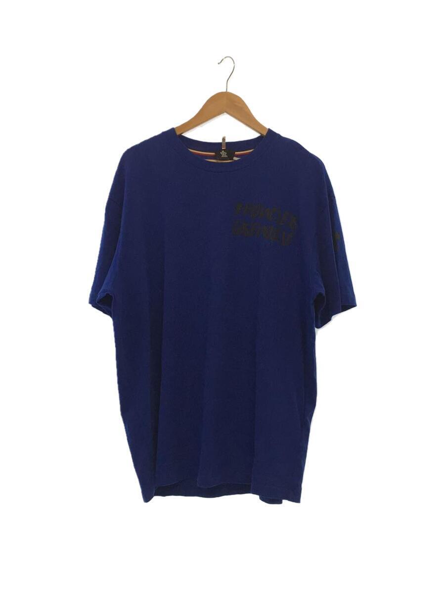 MONCLER◆Logo-print T-shirt/XL/コットン/ブルー/G20978C00001