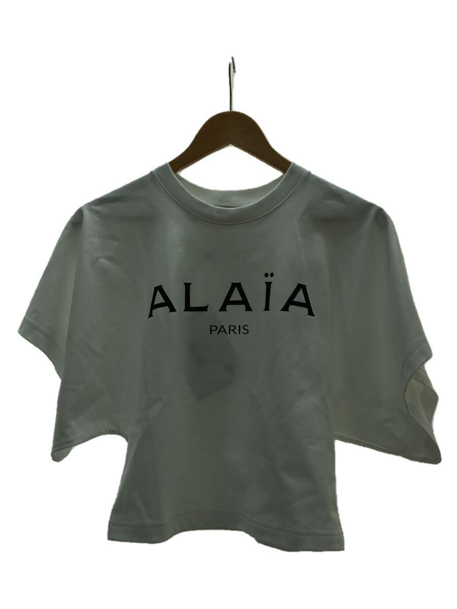 ALAIA◆アライア/ワイドスリーブジャージーTシャツ/38/コットン/WHT/AA9H02911J017_画像1