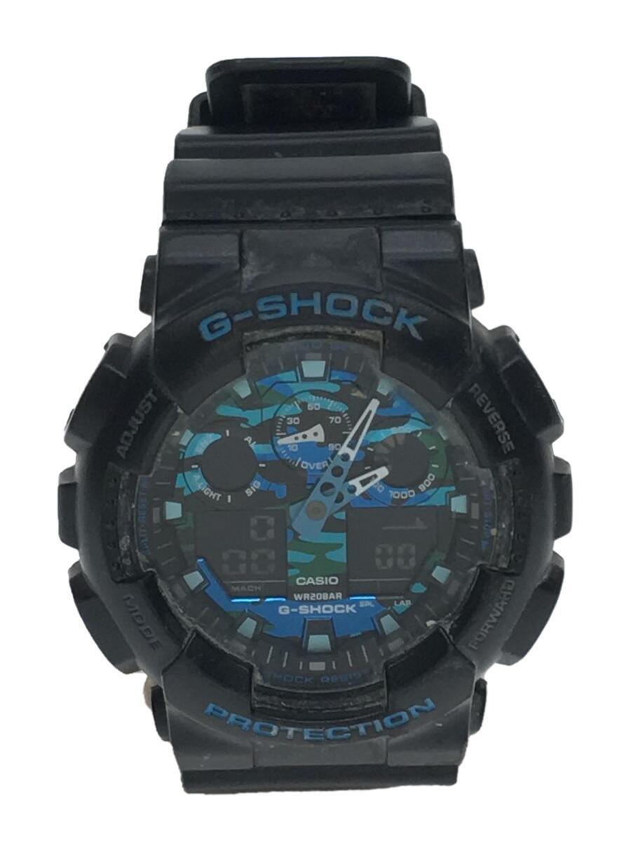 CASIO◇クォーツ腕時計_G-SHOCK/デジアナ/ラバー/BLK/ブラック/黒-