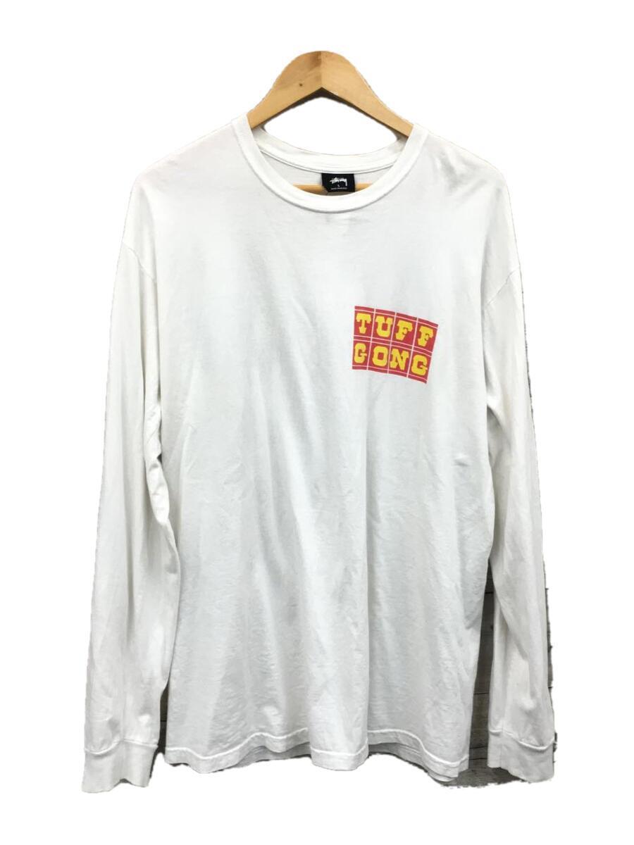 海外輸入】 STUSSY◇長袖Tシャツ/L/コットン/ホワイト/tuff gong/毛玉