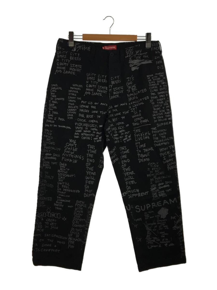 Supreme*23SS/GONZ POEMS CHINO PANT/gonzpo M chino/34/ cotton / black / total pattern 