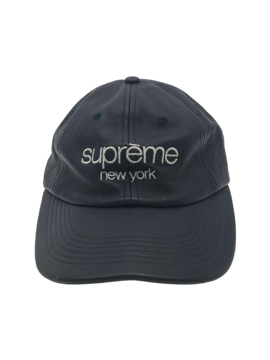 Supreme◆16AW/Leather Classic Logo 6-Panel/キャップ/FREE/レザー/NVY
