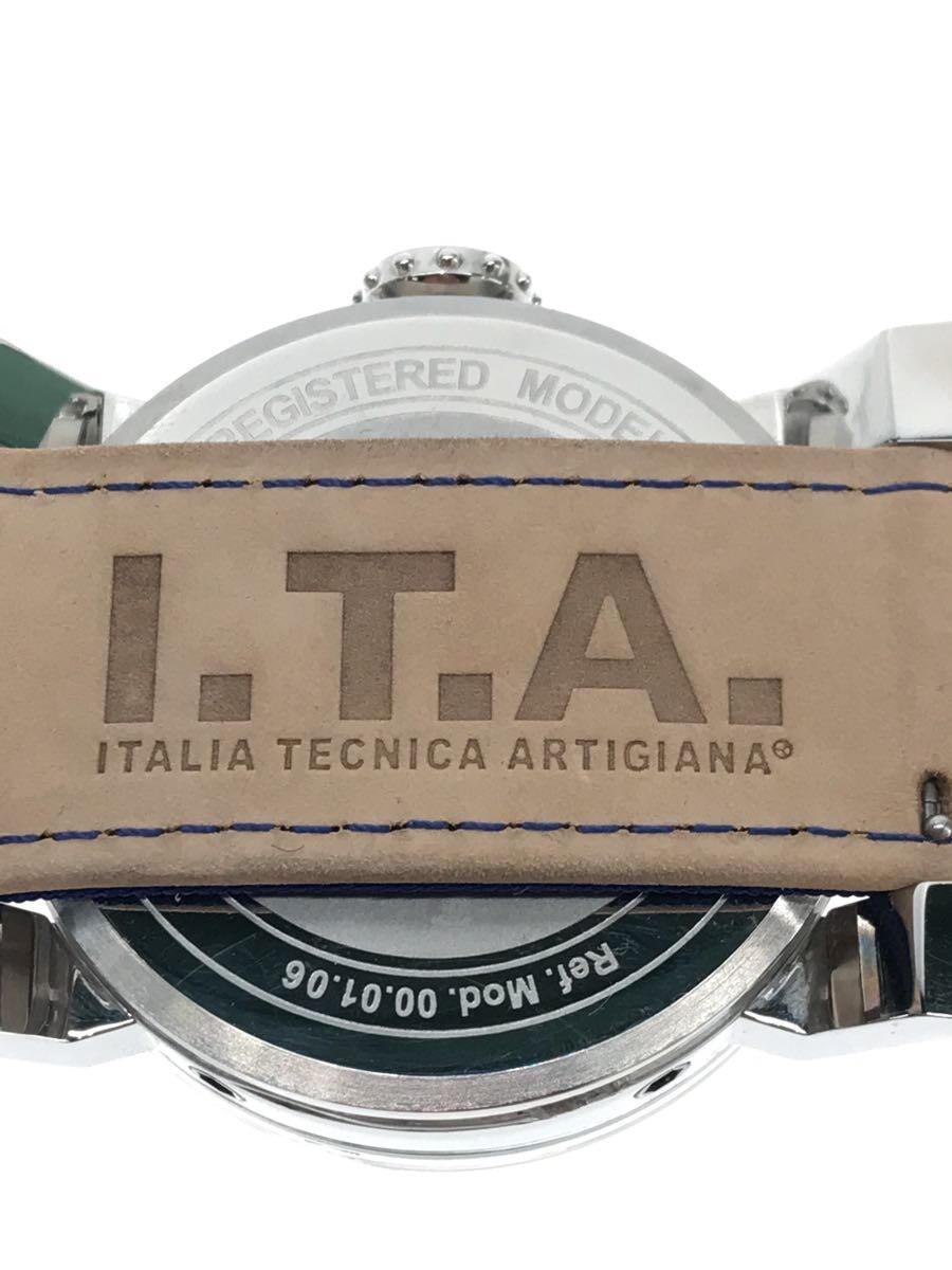 I.T.A.◆N.ZERO/AUTOMATIC/00.01.06/自動巻腕時計/アナログ/ネイビー/イタリア_画像3