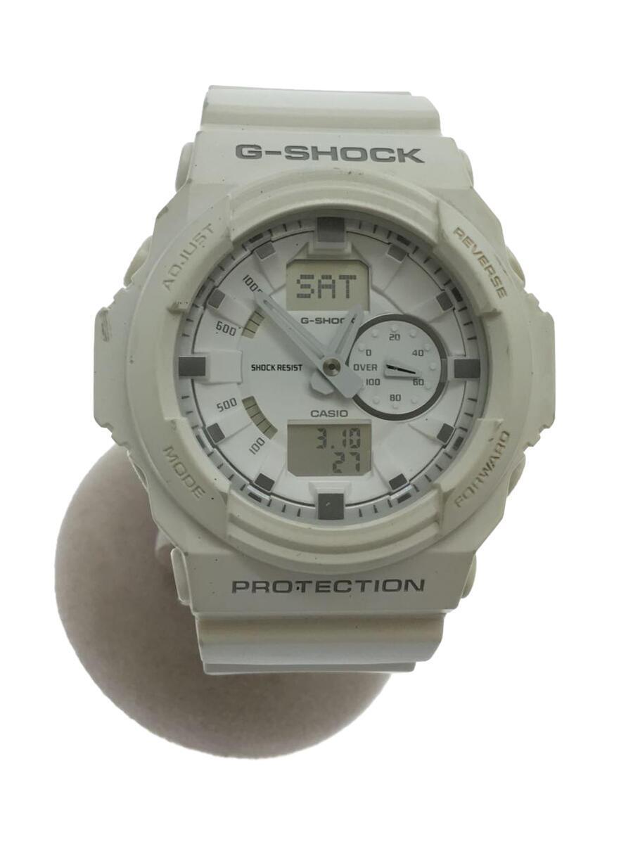 CASIO◆クォーツ腕時計・G-SHOCK/デジアナ/ラバー/WHT/WHT_画像1