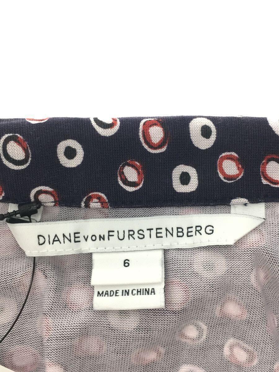 DIANE von FURSTENBERG◆長袖ワンピース/6/ポリエステル/NVY/総柄_画像3