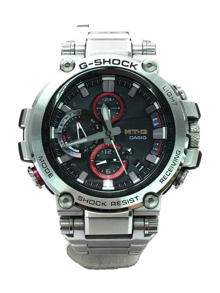 CASIO◆ソーラー腕時計・G-SHOCK/アナログ/ステンレス/SLV/SLV/SS_画像1