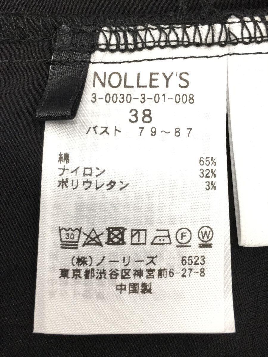 NOLLEY’S◆ペプラムギャザーブラウス/ノースリーブ/38/コットン/BLK/無地/3-0030-9-06-002_画像4