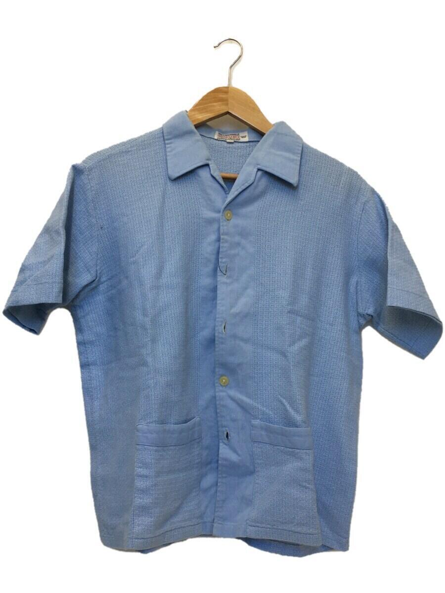 Vintage◆ポロシャツ/41/ウール/BLU/無地/BUGELFREI/60s/ニットポロ/ユーロ/2ポケット