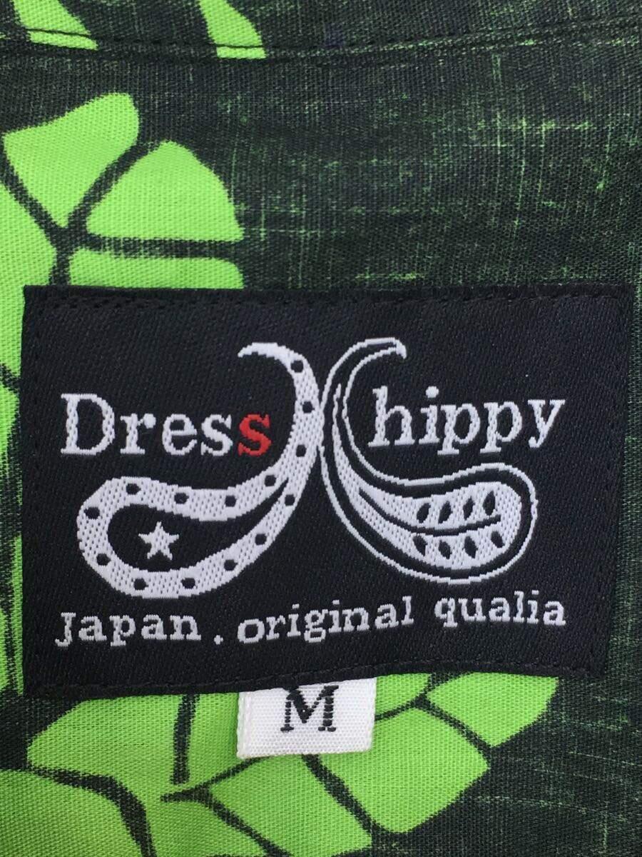 Dress hippy◆半袖シャツ/M/コットン/グリーン/花柄_画像3