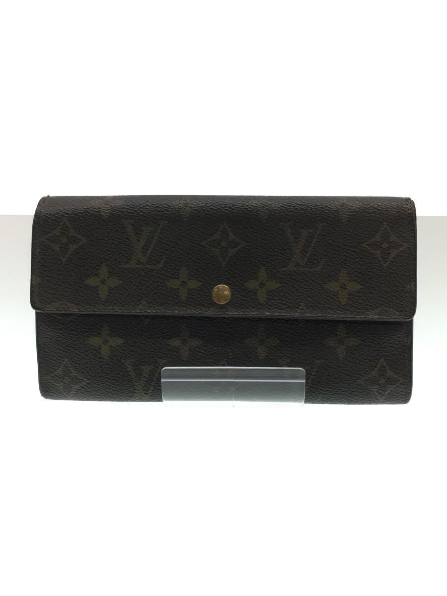 LOUIS VUITTON◇ポシェット・ポルト・モネクレディ_モノグラム_BRW/PVC