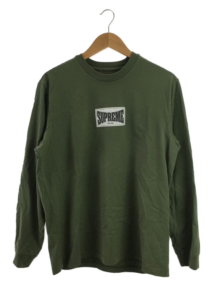 Supreme◆woven label L/S/長袖Tシャツ/S/コットン/カーキ_画像1