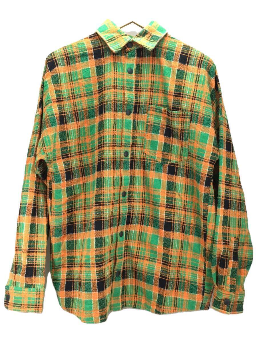 Palm Angels◆Checked Oversized Cotton-Blend Shirt/44/GRN/PMGA024S195540_画像1