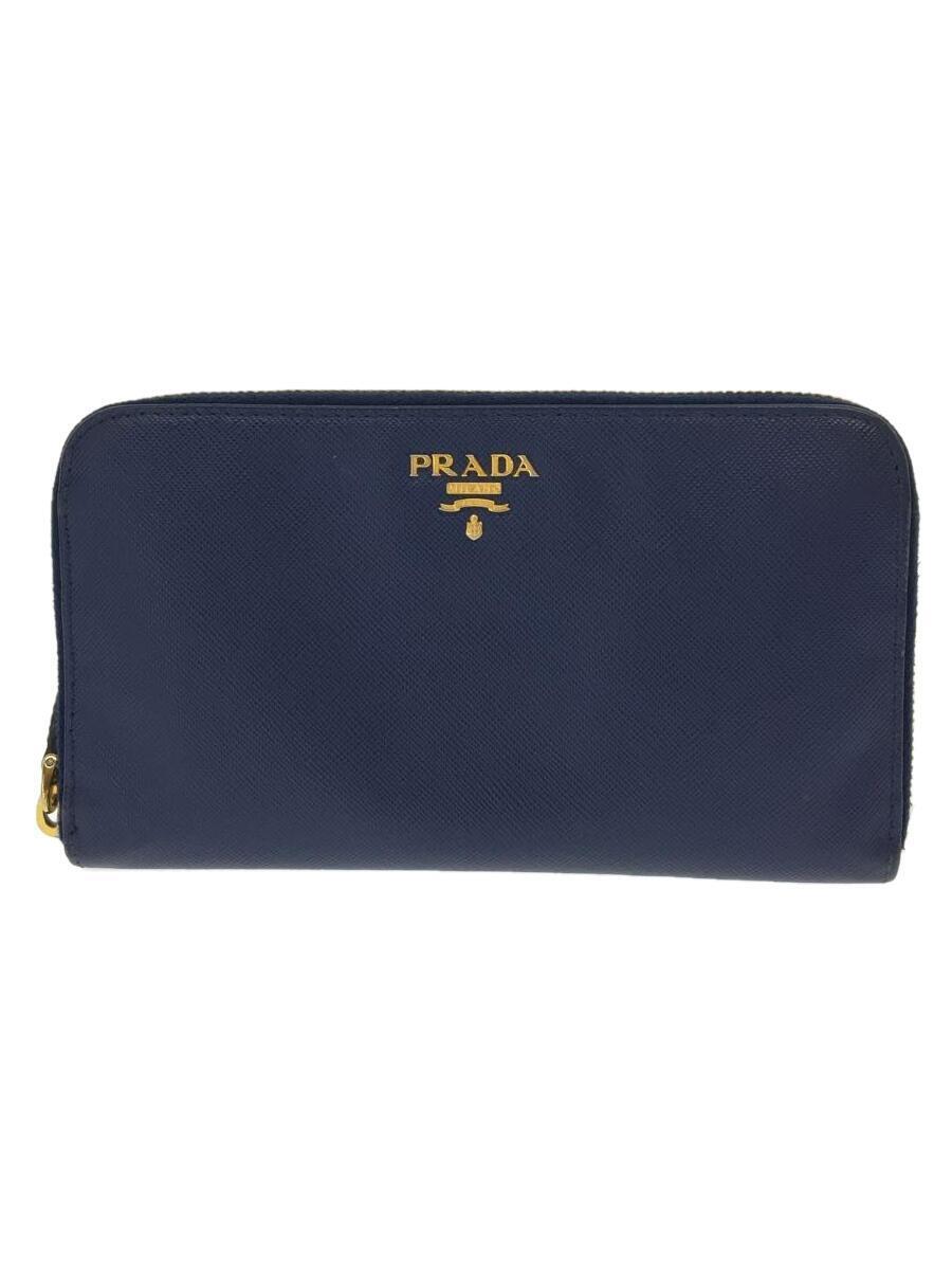 PRADA◆長財布/レザー/BLU/レディース/1M0506_画像1