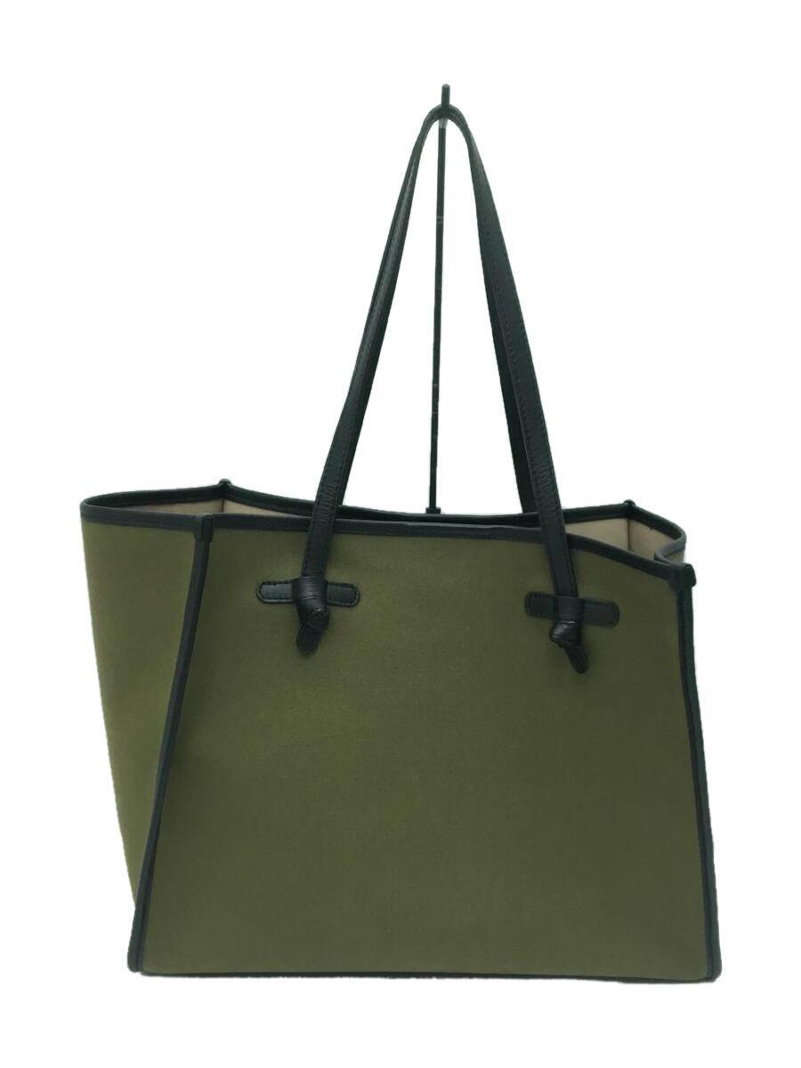 品質が完璧 GIANNI CHIARINI◇トートバッグ/キャンバス/KHK/無地