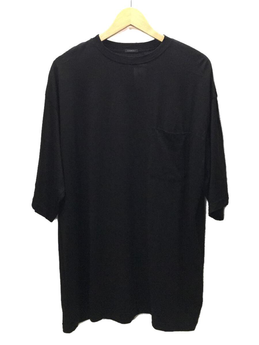 COMOLI◆Tシャツ/4/ウール/BLK/X01-05013