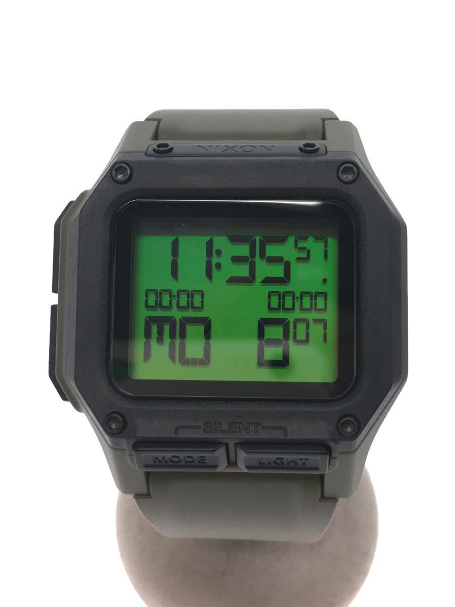 NIXON◆クォーツ腕時計/デジタル/ラバー/KHK/SS/A11803100/REGULUS