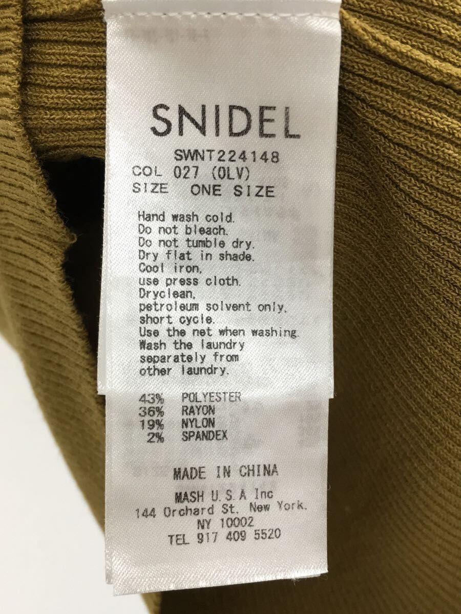 SNIDEL* long sleeve cut and sewn /one/ polyester / khaki /SWNT224148/ square knitted pull over 
