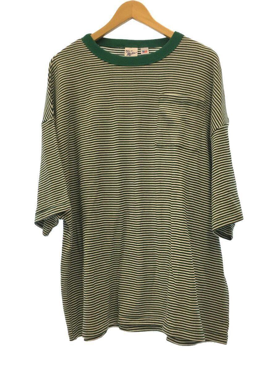 公式】 Miller◇Tシャツ/2/コットン/GRN/ボーダー/×RELAX FIT/Panel T