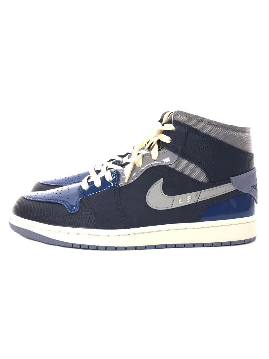 NIKE◆NIKE AIR JORDAN 1 MID SE CRAFT/ハイカットスニーカー/28.5cm/NVY/ポリエステル_画像1