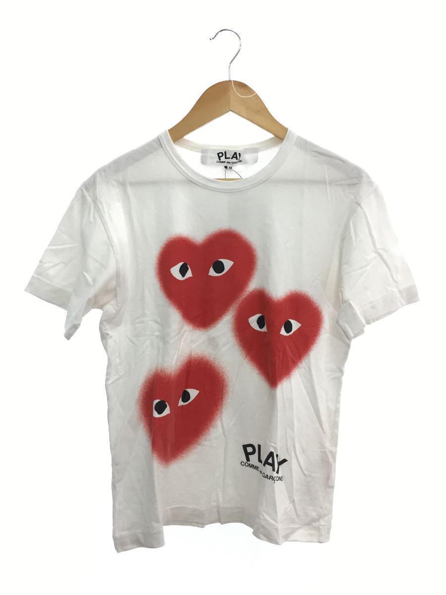 PLAY COMME des GARCONS◆Tシャツ/M/コットン/WHT/OD-T222