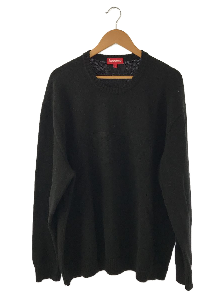 Supreme◆22SS/Tonal Paneled Sweater/セーター(薄手)/XL/コットン/BLK