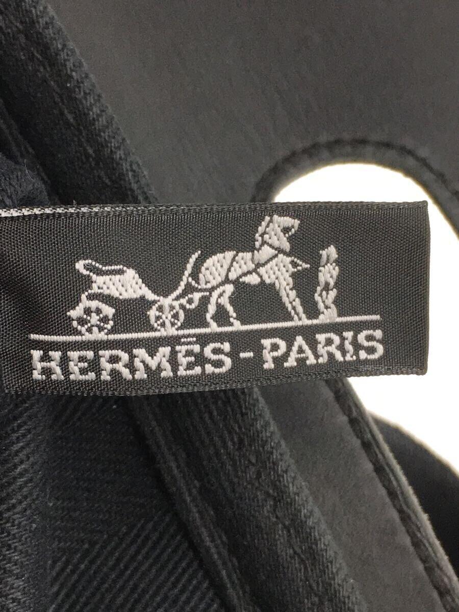 HERMES◆トートバッグ/キャンバス×レザー/BLK/無地/バルパライソMM/ポーチ欠品/状態考慮/_画像5